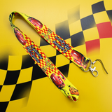 Lanyard - Cars (Disney Pixar) - Lightning McQueen Checkered Flag Race Yellow