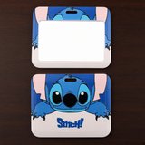 ID Card Badge Holder - Lilo & Stitch - Stitch Peeking Over White Sign Horizontal