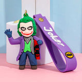 3D PVC Figure Keychain - Batman Joker - Chibi Joker Waving