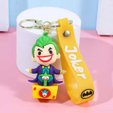 3D PVC Figure Keychain - Batman Joker - Chibi Joker Holding Staff