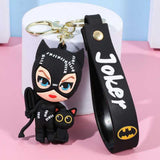 3D PVC Figure Keychain - Gatubela Superheroes - Catwoman With Cat And Whip