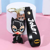 3D PVC Figure Keychain - Gatubela Superheroes - Catwoman Crouching Grumpy Cat