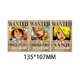 3D Lenticular Sticker - One Piece - Wanted Posters Luffy Zoro Sanji