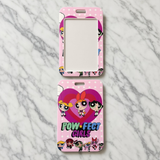 ID Card Badge Holder - Powerpuff Girls - "Pow-fect Girls" Pink Polka Dot Heart