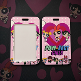 ID Card Badge Holder - Powerpuff Girls - "Pow-fect Girls" Pink Polka Dot Heart