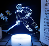 3D LED Night Light - Ice Hockey Player