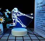3D Illuminated Art - Baseball Player 3D Illusion LED Night Light 16 Colors
