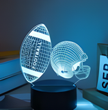 3D LED Night Light - Generic Sports - American Football and Helmet