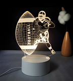 3D Illuminated Art - American Football Player 3D Illusion LED Night Light 16 Colors