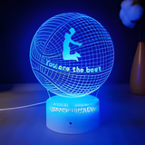 3D LED Night Light - Basketball with player silhouette