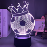 3D Illuminated Art - Crown Soccer Ball 3D Illusion LED Night Light 16 Colors