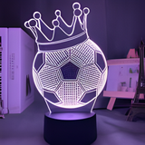3D LED Night Light - Crown Soccer Ball