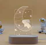 3D LED Night Light - Naraka: Bladepoint - Moon Rabbit