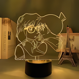 3D Illuminated Art - Detective Conan - Conan Edogawa and Ai Haibara 3D Illusion LED Night Light 16 Colors #7820
