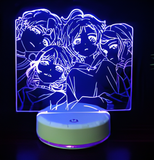 3D Illuminated Art - Wonder Egg Priority - Main Cast (Ai Ohto, Neiru Aonuma, Rika Kawai, Momoe Sawaki) 3D Illusion LED Night Light 16 Colors