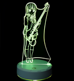 3D Illuminated Art - K-On! - Mio Akiyama 3D Illusion LED Night Light 16 Colors