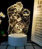 3D Illuminated Art - Jujutsu Kaisen - Jujutsu Kaisen Group Photo (Satoru Gojo, Yuji Itadori, Megumi Fushiguro, Nobara Kugisaki) 3D Illusion LED Night Light 16 Colors