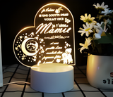 3D Illuminated Art - I love you Grandma message (French) 3D Illusion LED Night Light 16 Colors