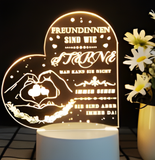 3D Illuminated Art - Heart with friendship message 3D Illusion LED Night Light 16 Colors