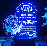 3D Illuminated Art - Mother and Child / Heartfelt Message for Mom 3D Illusion LED Night Light 16 Colors