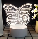 3D Illuminated Art - Butterfly memorial LED night light with loving message for Dad 3D Illusion LED Night Light 16 Colors