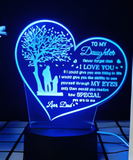 3D Illuminated Art - Heartfelt Message to Daughter 3D Illusion LED Night Light 16 Colors