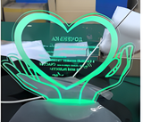 3D Illuminated Art - Hands holding a heart 3D Illusion LED Night Light 16 Colors