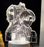 3D Illuminated Art - Attack on Titan - Levi and Hange 3D Illusion LED Night Light 16 Colors