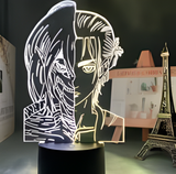 3D Illuminated Art - Attack on Titan - Eren Yeager / Attack Titan 3D Illusion LED Night Light 16 Colors