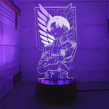 3D Illuminated Art - Attack on Titan - Levi Ackerman 3D Illusion LED Night Light 16 Colors #9643