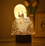 3D Illuminated Art - Chainsaw Man - Reze with bouquet 3D Illusion LED Night Light 16 Colors