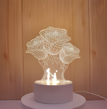 3D Illuminated Art - Rose bouquet with couple 3D Illusion LED Night Light 16 Colors