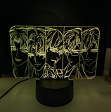 3D LED Night Light - Light and Night - Five Male Characters