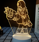 3D Illuminated Art - Brawl Stars - Bull 3D Illusion LED Night Light 16 Colors