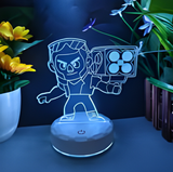 3D Illuminated Art - Brawl Stars - Brock 3D Illusion LED Night Light 16 Colors