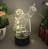 3D Illuminated Art - Brawl Stars - El Primo 3D Illusion LED Night Light 16 Colors