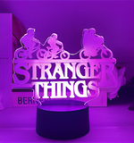 3D Illuminated Art - Stranger Things - Stranger Things logo and characters on bikes 3D Illusion LED Night Light 16 Colors