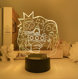 3D Illuminated Art - Rick and Morty - Rick and Morty holding a camera 3D Illusion LED Night Light 16 Colors