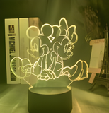 3D Illuminated Art - Disney - Mickey and Minnie Mouse 3D Illusion LED Night Light 16 Colors