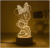 3D Illuminated Art - Disney - Minnie Mouse Standing 3D Illusion LED Night Light 16 Colors