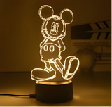 3D Illuminated Art - Disney - Mickey Mouse standing 3D Illusion LED Night Light 16 Colors