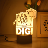 3D Illuminated Art - Valorant - Stylized cartoon creature holding a club, with 'DIGI' text and a geometric polygon 3D Illusion LED Night Light 16 Colors