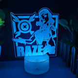 3D Illuminated Art - Valorant - Raze 3D Illusion LED Night Light 16 Colors