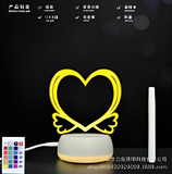 3D Illuminated Art - Winged Heart 3D Illusion LED Night Light 16 Colors