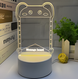 3D Illuminated Art - Adorable Dog Message Board 3D Illusion LED Night Light 16 Colors