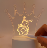 3D Illuminated Art - Crown 3D Illusion LED Night Light 16 Colors