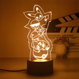 3D Illuminated Art - Pokémon - Pikachu, Squirtle, and Bulbasaur stacked 3D Illusion LED Night Light 16 Colors