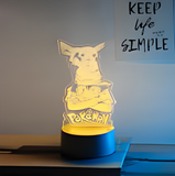 3D Illuminated Art - Pokémon - Ash and Pikachu 3D Illusion LED Night Light 16 Colors