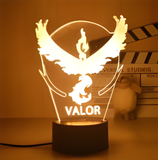 3D Illuminated Art - Pokémon - Team Valor emblem (Moltres) 3D Illusion LED Night Light 16 Colors