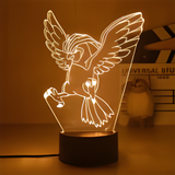 3D Illuminated Art - Pokémon - Pidgeotto 3D Illusion LED Night Light 16 Colors